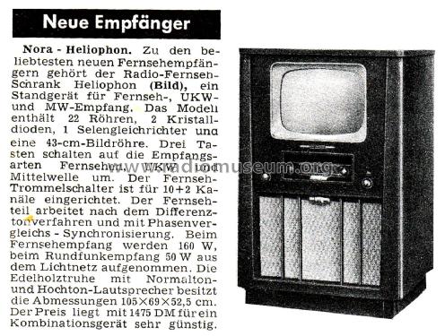 Heliophon ; Nora; Berlin (ID = 2815069) TV-Radio