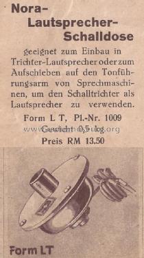 Lautsprecher-Schalldose LT; Nora; Berlin (ID = 1590455) Speaker-P