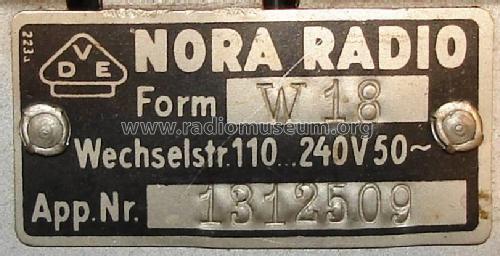 Paganini W18; Nora; Berlin (ID = 2040642) Radio