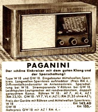 Paganini W18; Nora; Berlin (ID = 2799945) Radio