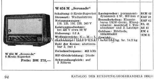 Serenade W654 M; Nora; Berlin (ID = 1715648) Radio