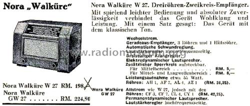 Walküre W27; Nora; Berlin (ID = 2794719) Radio