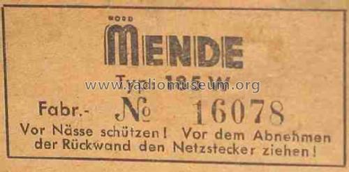 185W; Nordmende, (ID = 671003) Radio