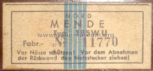 185WU; Nordmende, (ID = 2193777) Radio
