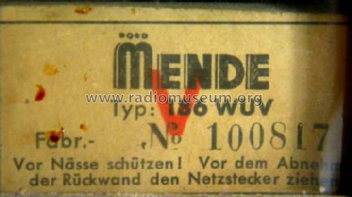 186WUV; Nordmende, (ID = 806696) Radio
