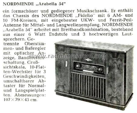 Arabella 54 Ch= Fidelio 53; Nordmende, (ID = 2801586) Radio