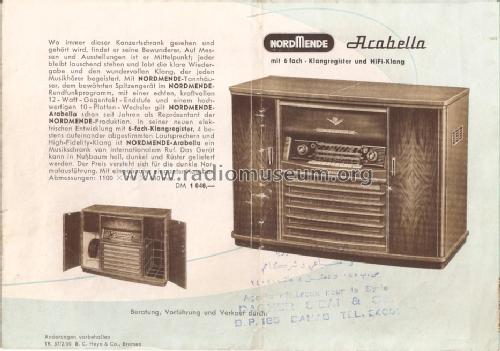 Arabella 57/3D Ch= 630; Nordmende, (ID = 1540078) Radio