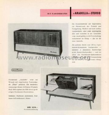 Arabella Stereo Ch= 0/633 Stereo; Nordmende, (ID = 682316) Radio