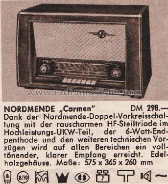 Carmen Ch= 303; Nordmende, (ID = 433807) Radio