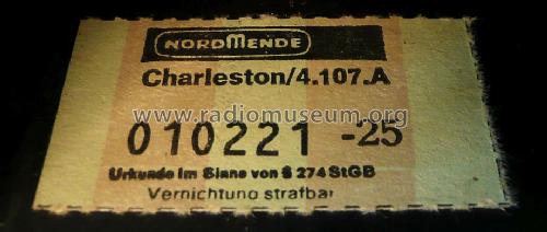 Charleston 4.107A Ch= 174.107A); Nordmende, (ID = 801731) Radio