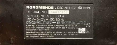 Compact Video Recorder System V-150; Nordmende, (ID = 2609584) R-Player