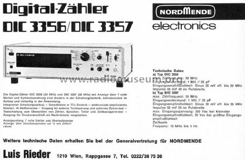 Digital-Zähler 35 MHz Counter DIC-3357; Nordmende, (ID = 1004109) Equipment
