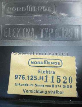 Elektra 6.125 H; Nordmende, (ID = 791203) Radio