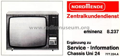 Eminenz 8.237 Ch= Uni 24 777.224.A; Nordmende, (ID = 1652954) Televisión