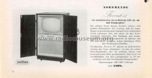 Favorit 57 Ch= 764; Nordmende, (ID = 686915) Televisión