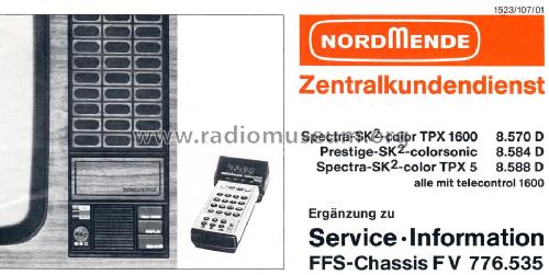 Fernbedienung - Telecontrol 1600; Nordmende, (ID = 1772212) Misc