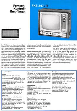 Fernseh-Kontroll-Empfänger FKE 347/III; Nordmende, (ID = 2519031) Fernseh-E
