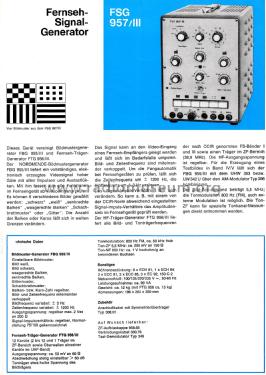 Fernseh Signal Generator FSG957/III ; Nordmende, (ID = 2518702) Equipment