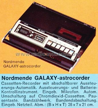 Galaxy-Astrocorder 6.400 H; Nordmende, (ID = 1291310) Sonido-V