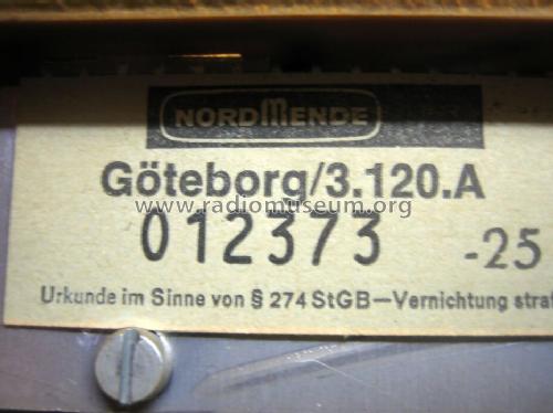 Göteborg 3.120A Ch= 773.120A; Nordmende, (ID = 497458) Radio