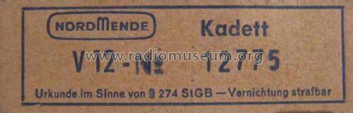 Kadett V12 4/612; Nordmende, (ID = 1345897) Radio