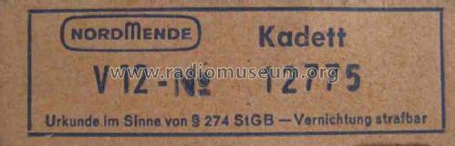 Kadett V12 4/612; Nordmende, (ID = 1345897) Radio