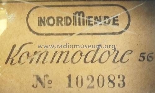 Kommodore-Phono 56 Ch= 564 ab Nr. 60001 + Rdf. Ch= 502; Nordmende, (ID = 2124546) TV Radio