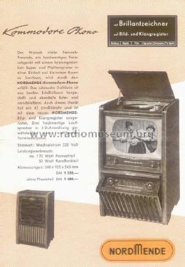 Kommodore-Phono 57 Ch= 764 + Rfk. Ch= 605; Nordmende, (ID = 21942) TV Radio