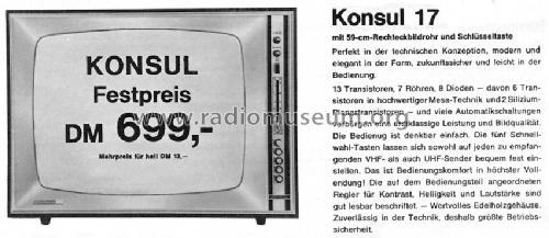 Konsul Ch= Uni 17 867.710.00; Nordmende, (ID = 210482) Television