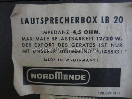 Lautsprecherbox LB20 967.151.00; Nordmende, (ID = 2308372) Speaker-P