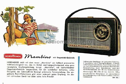 Mambino E06 Ch= 1/606; Nordmende, (ID = 256047) Radio