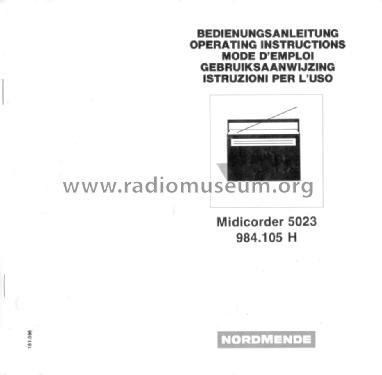 Midicorder 5023; Nordmende, (ID = 1693016) Radio