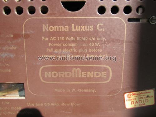 Norma Luxus C. U216; Nordmende, (ID = 1184638) Radio