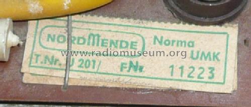 Norma UMK U201 Ch= 0/620K; Nordmende, (ID = 407953) Radio