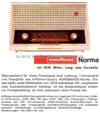 Norma LW V10 Ch= 4/610; Nordmende, (ID = 2107445) Radio