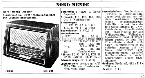 Oberon Ch= 301; Nordmende, (ID = 2861712) Radio