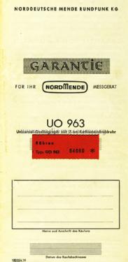 Universal-Oszillograph UO963; Nordmende, (ID = 1450695) Equipment