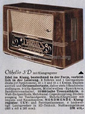 Othello 56/3D Ch= 506; Nordmende, (ID = 374750) Radio