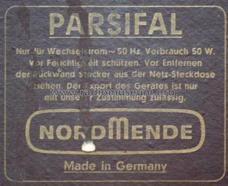 Parsifal U17 Ch= 0/630; Nordmende, (ID = 1988696) Radio