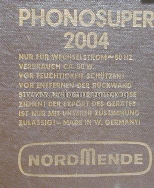 Phonosuper 2004 Stereo S700 Ch= 6/670; Nordmende, (ID = 1509332) Radio
