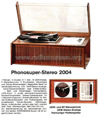 Phonosuper 2004 Stereo S700 Ch= 6/670; Nordmende, (ID = 2246337) Radio