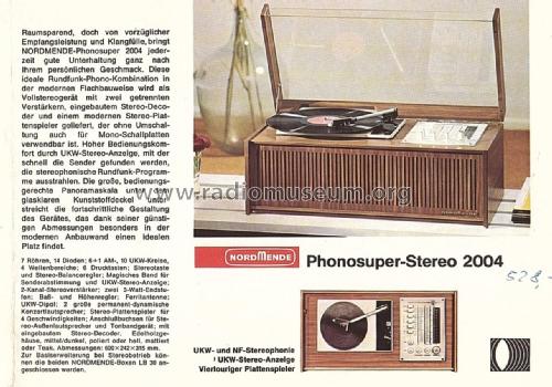 Phonosuper 2004 Stereo S700 Ch= 6/670; Nordmende, (ID = 2019373) Radio