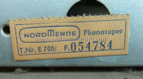 Phono-Super-Stereo E700 Ch= 1/616; Nordmende, (ID = 2033274) Radio