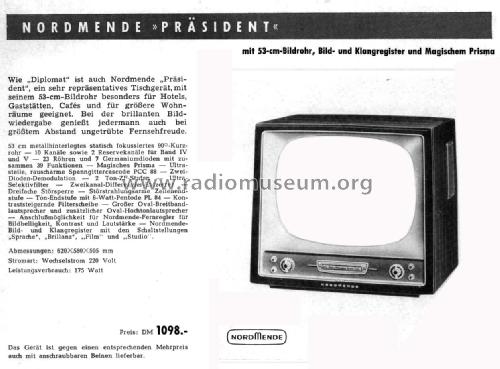 Präsident 58 Ch= 5792X; Nordmende, (ID = 3030263) Televisore