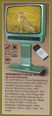 Prestige SK2 Color DeLuxe Colorsonic 9.572.D; Nordmende, (ID = 1766934) Television