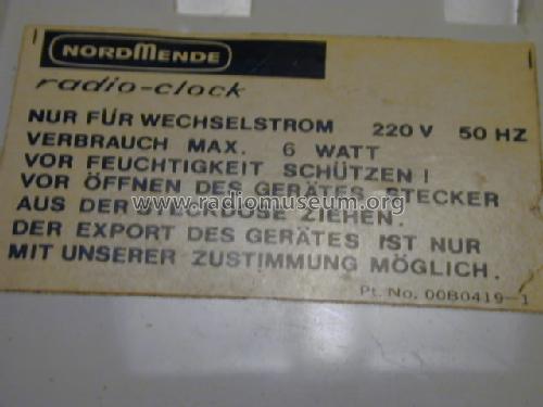 Radio Clock 971.167 A; Nordmende, (ID = 547606) Radio
