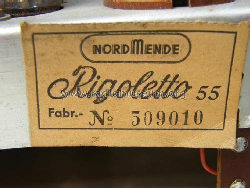 Rigoletto 55 Ch= 400/401; Nordmende, (ID = 1264003) Radio