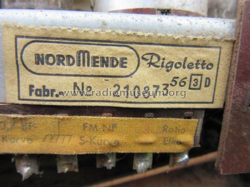 Rigoletto 56/3D Ch= 502; Nordmende, (ID = 3016930) Radio