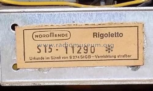 Rigoletto S15 Ch= 6/615; Nordmende, (ID = 1840518) Radio