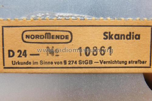 Skandia D24 Ch= 3/612; Nordmende, (ID = 1035565) Radio